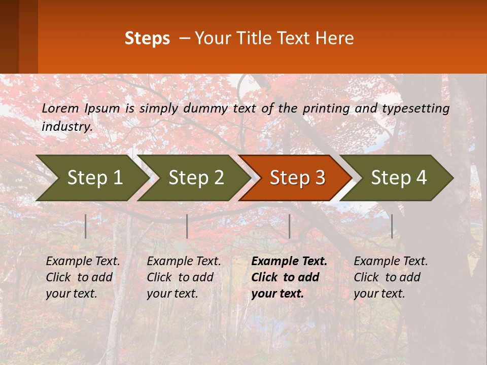 A Tree With Red Leaves In A Forest PowerPoint Template