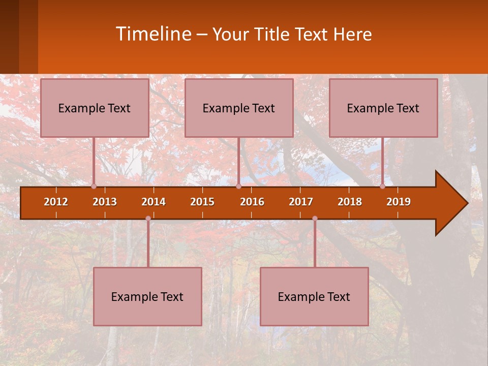 A Tree With Red Leaves In A Forest PowerPoint Template