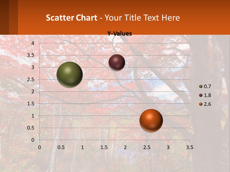 A Tree With Red Leaves In A Forest PowerPoint Template