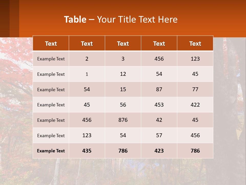 A Tree With Red Leaves In A Forest PowerPoint Template