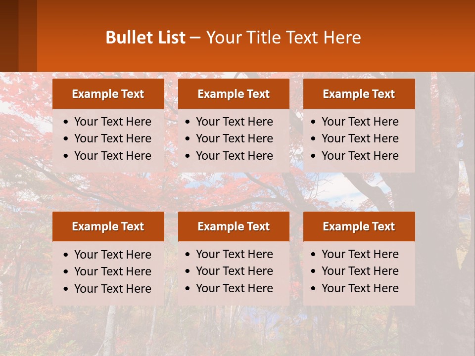 A Tree With Red Leaves In A Forest PowerPoint Template