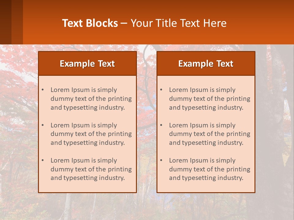 A Tree With Red Leaves In A Forest PowerPoint Template