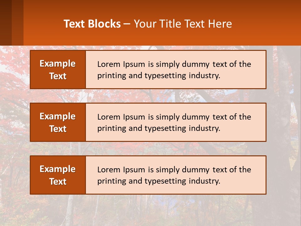A Tree With Red Leaves In A Forest PowerPoint Template