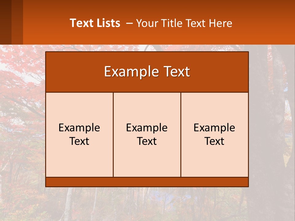 A Tree With Red Leaves In A Forest PowerPoint Template