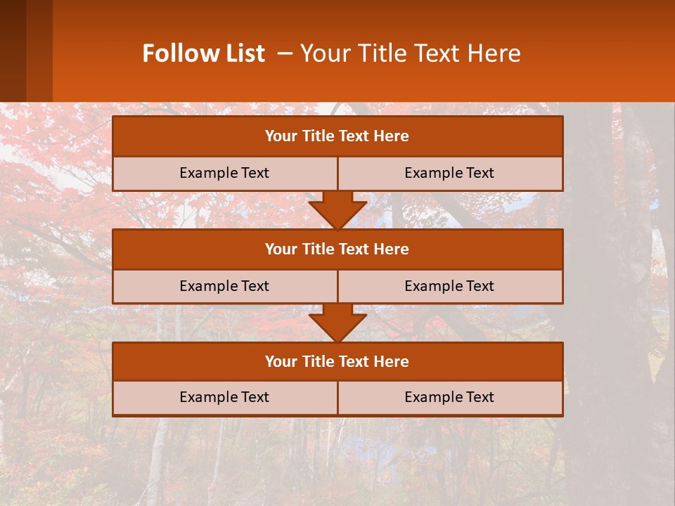 A Tree With Red Leaves In A Forest PowerPoint Template