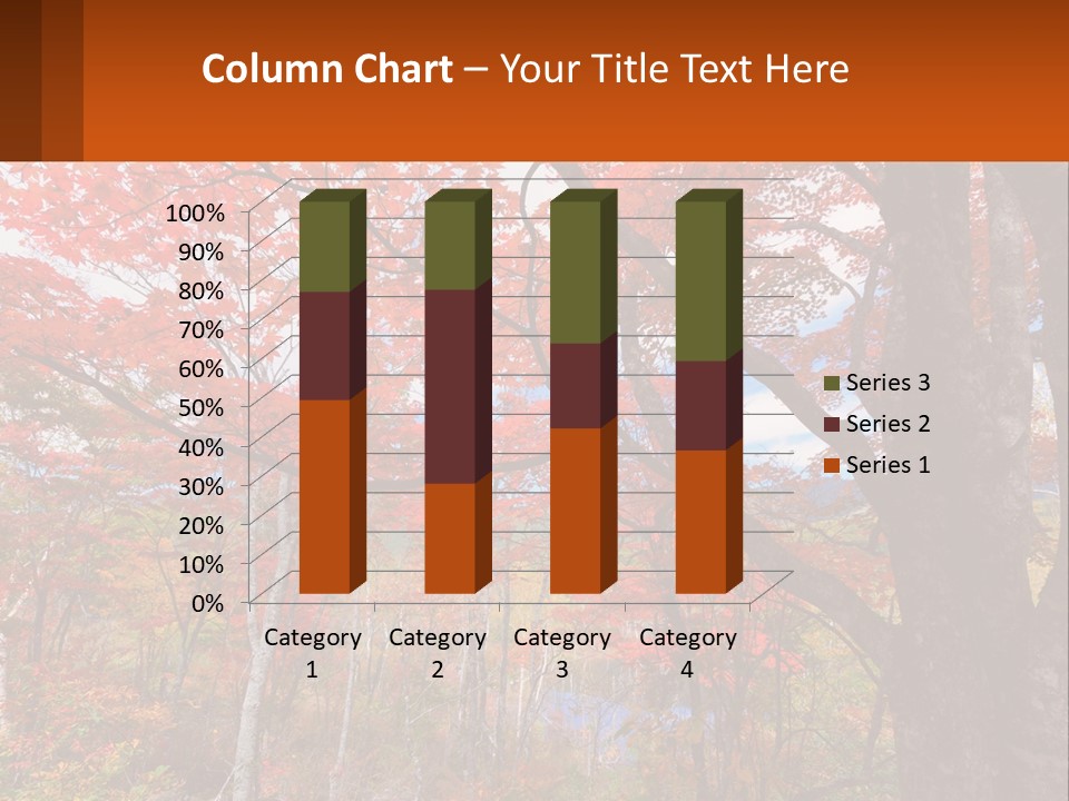 A Tree With Red Leaves In A Forest PowerPoint Template