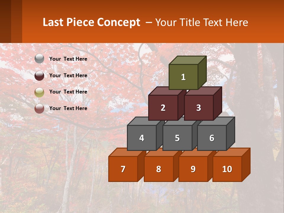 A Tree With Red Leaves In A Forest PowerPoint Template