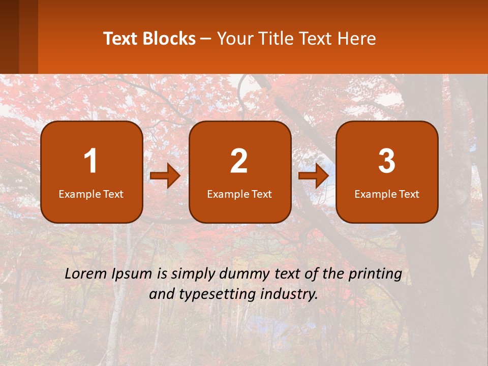 A Tree With Red Leaves In A Forest PowerPoint Template