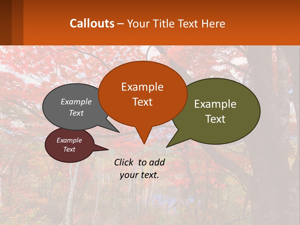 A Tree With Red Leaves In A Forest PowerPoint Template