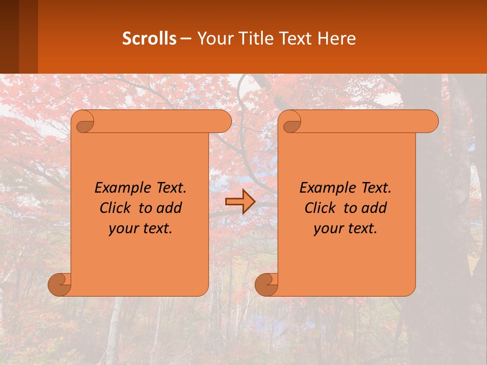 A Tree With Red Leaves In A Forest PowerPoint Template
