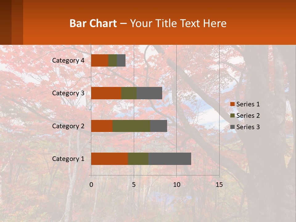 A Tree With Red Leaves In A Forest PowerPoint Template
