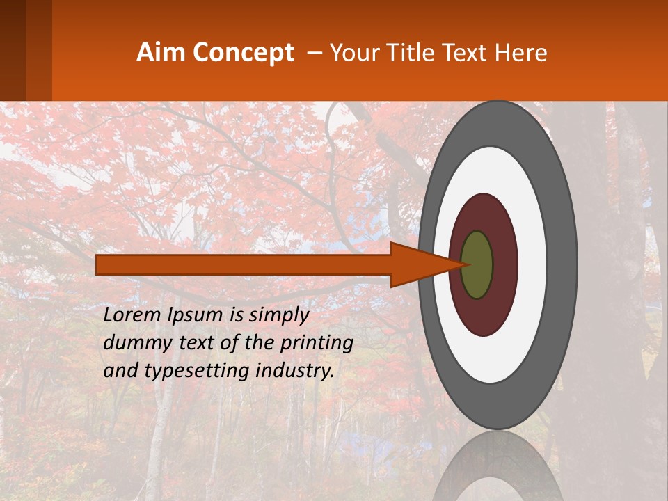 A Tree With Red Leaves In A Forest PowerPoint Template