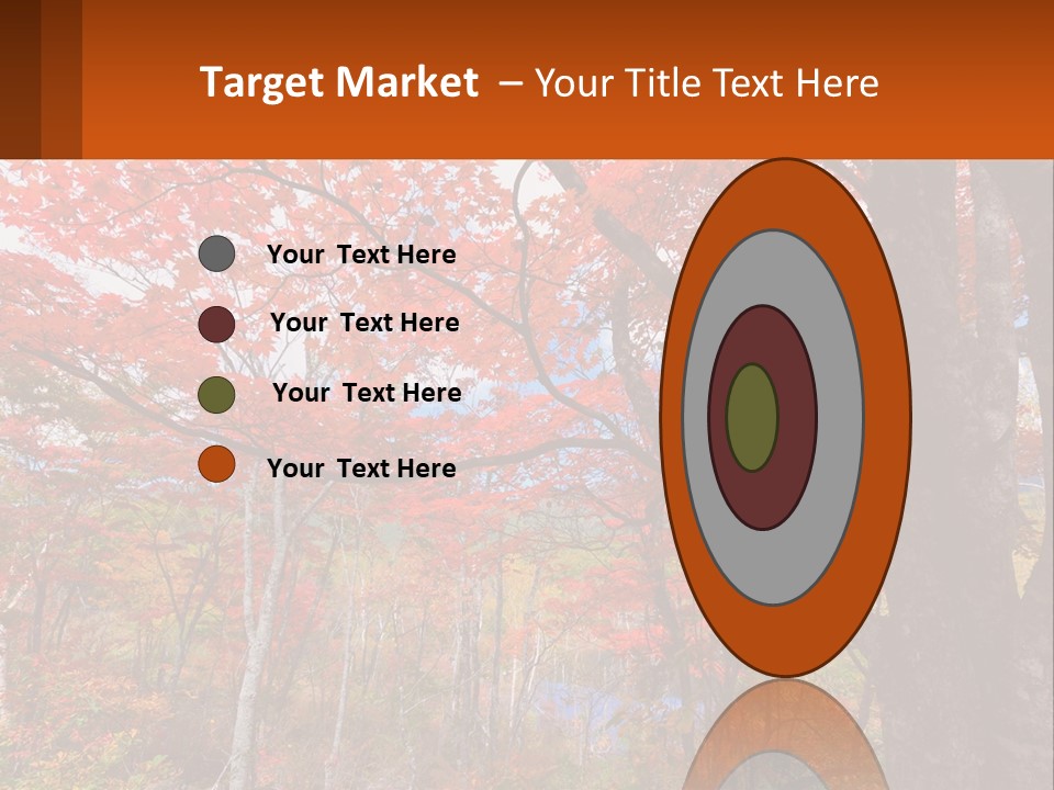 A Tree With Red Leaves In A Forest PowerPoint Template