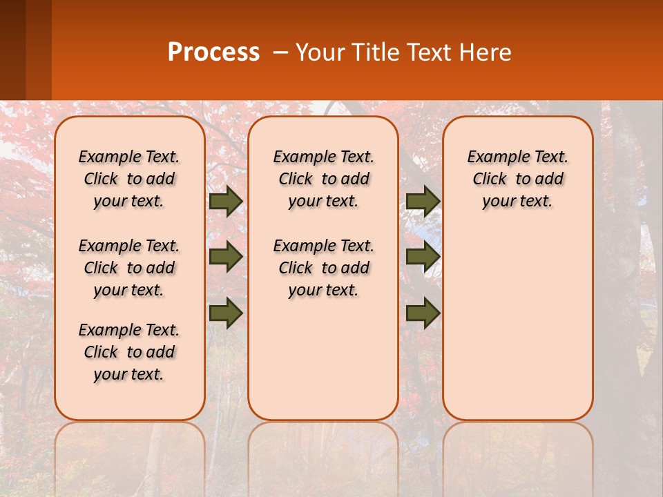 A Tree With Red Leaves In A Forest PowerPoint Template