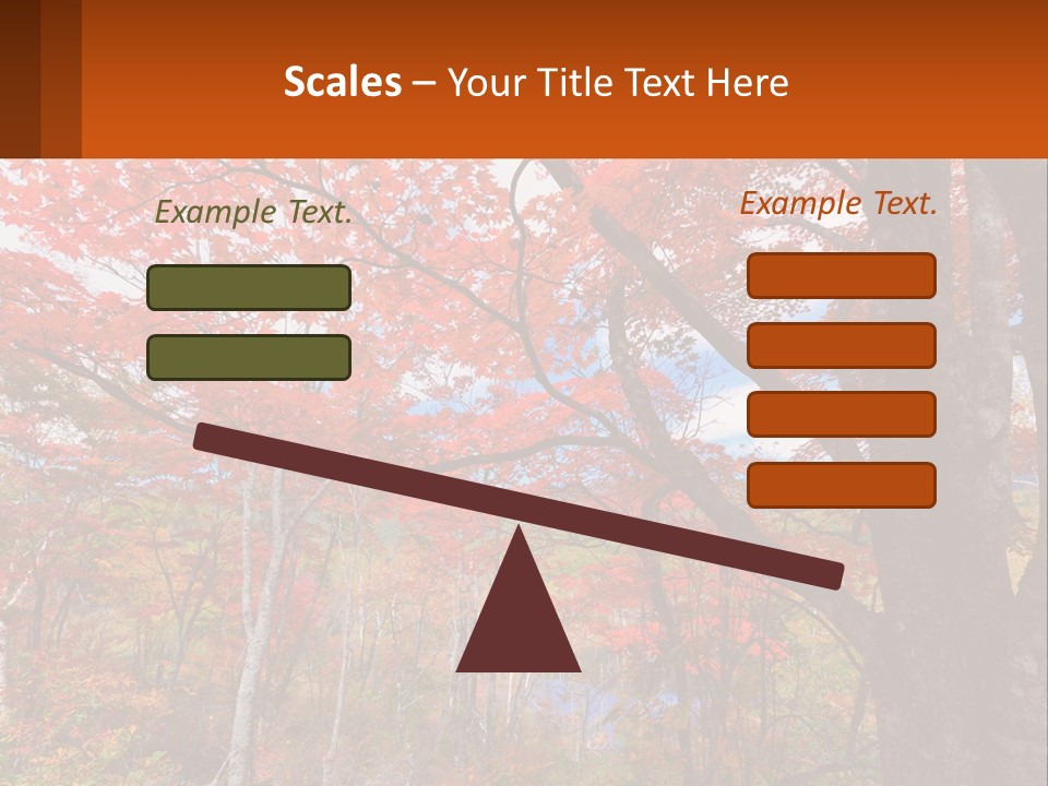 A Tree With Red Leaves In A Forest PowerPoint Template