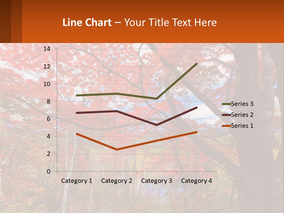 A Tree With Red Leaves In A Forest PowerPoint Template