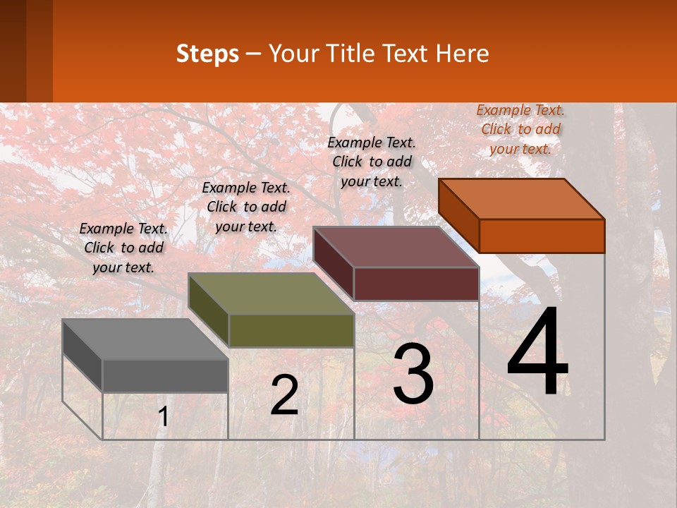 A Tree With Red Leaves In A Forest PowerPoint Template