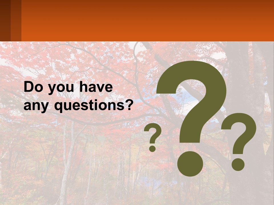 A Tree With Red Leaves In A Forest PowerPoint Template