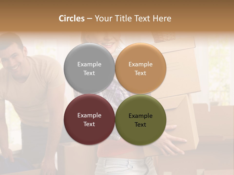 A Man And A Woman Carrying Boxes In A Room PowerPoint Template