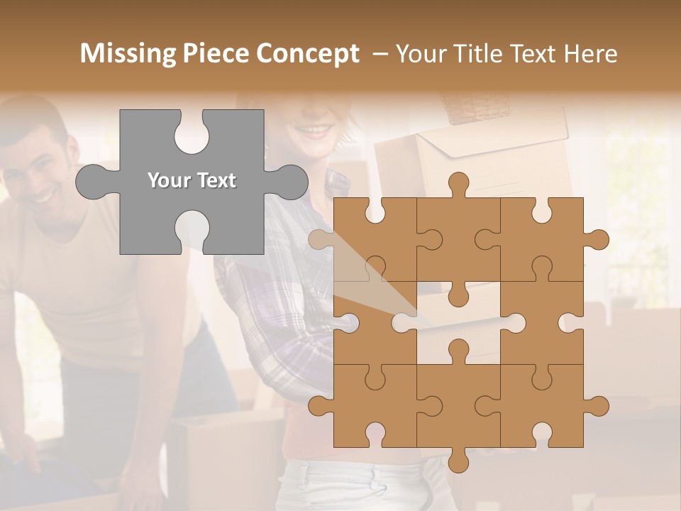 A Man And A Woman Carrying Boxes In A Room PowerPoint Template