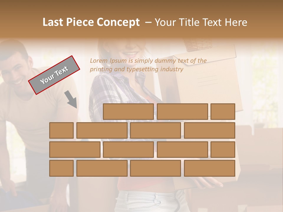 A Man And A Woman Carrying Boxes In A Room PowerPoint Template