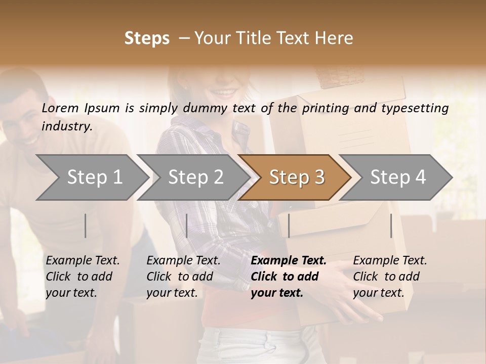 A Man And A Woman Carrying Boxes In A Room PowerPoint Template