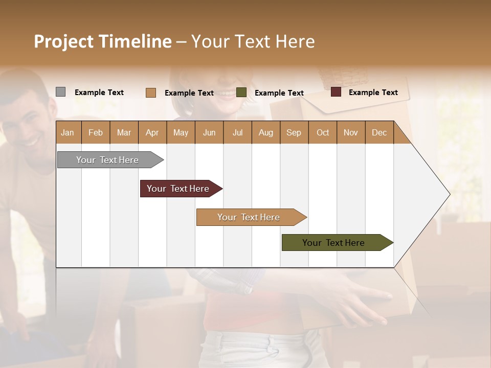 A Man And A Woman Carrying Boxes In A Room PowerPoint Template