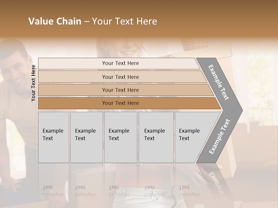 A Man And A Woman Carrying Boxes In A Room PowerPoint Template