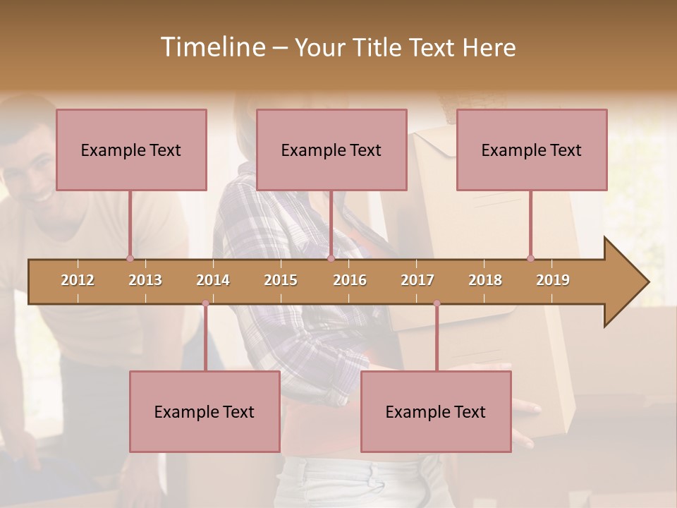 A Man And A Woman Carrying Boxes In A Room PowerPoint Template