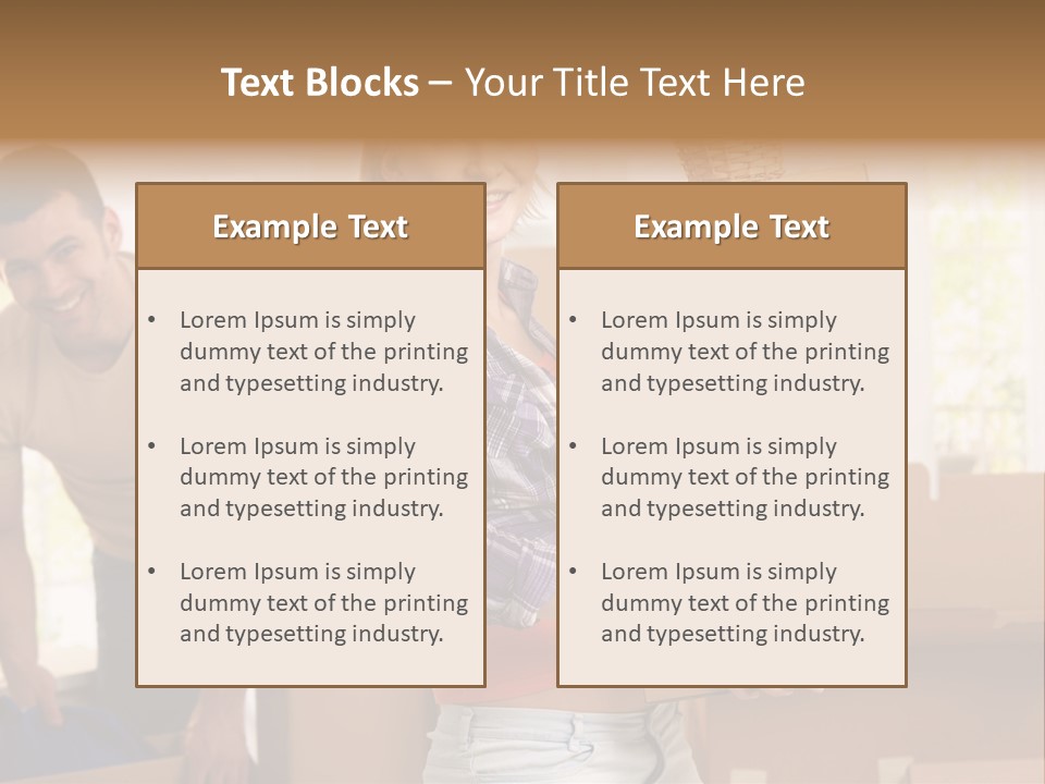 A Man And A Woman Carrying Boxes In A Room PowerPoint Template