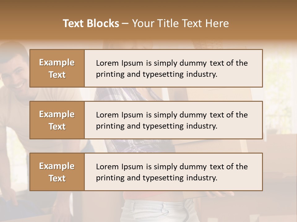 A Man And A Woman Carrying Boxes In A Room PowerPoint Template