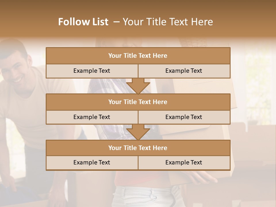 A Man And A Woman Carrying Boxes In A Room PowerPoint Template