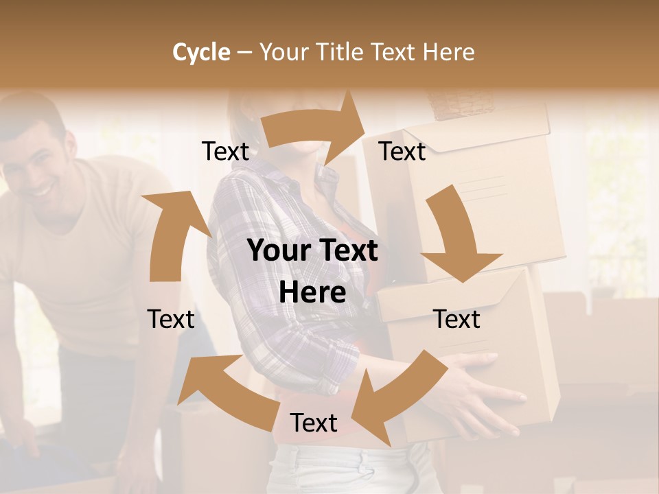 A Man And A Woman Carrying Boxes In A Room PowerPoint Template