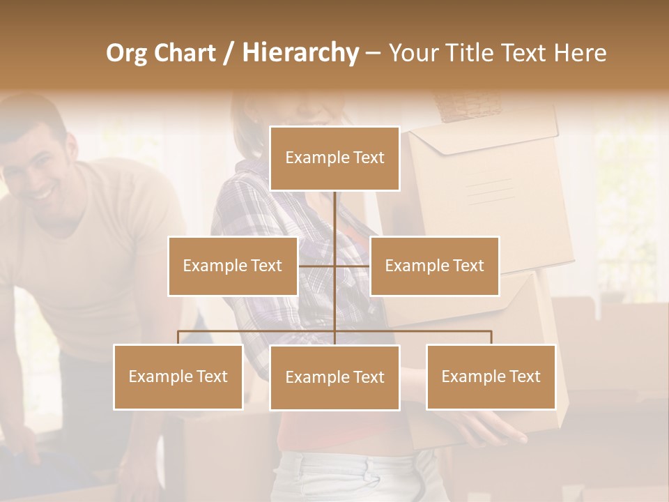 A Man And A Woman Carrying Boxes In A Room PowerPoint Template