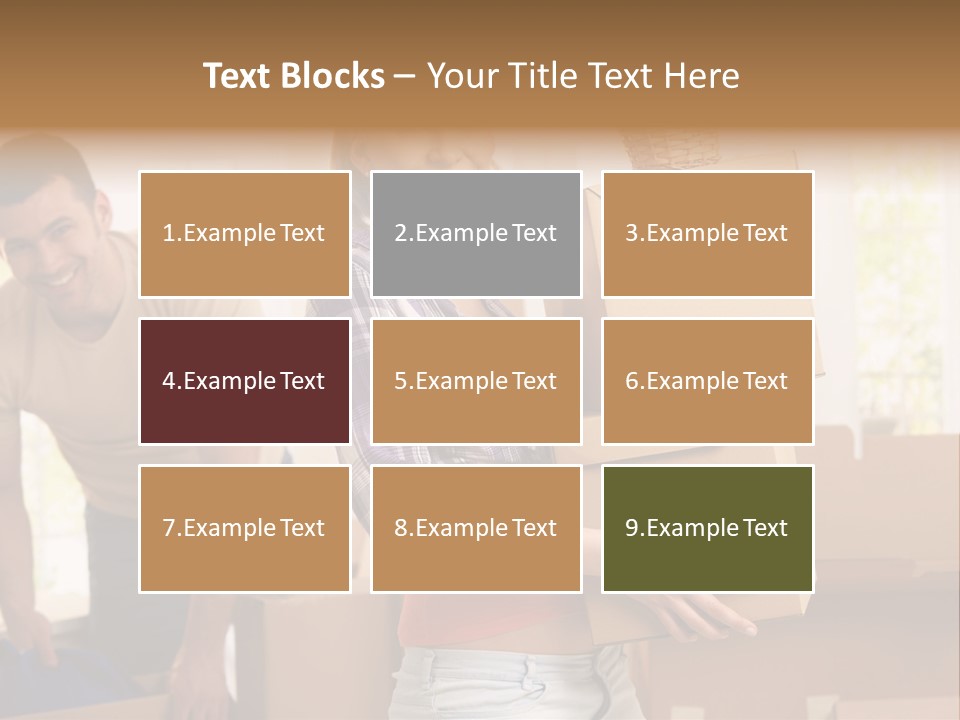 A Man And A Woman Carrying Boxes In A Room PowerPoint Template