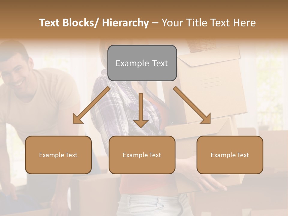 A Man And A Woman Carrying Boxes In A Room PowerPoint Template