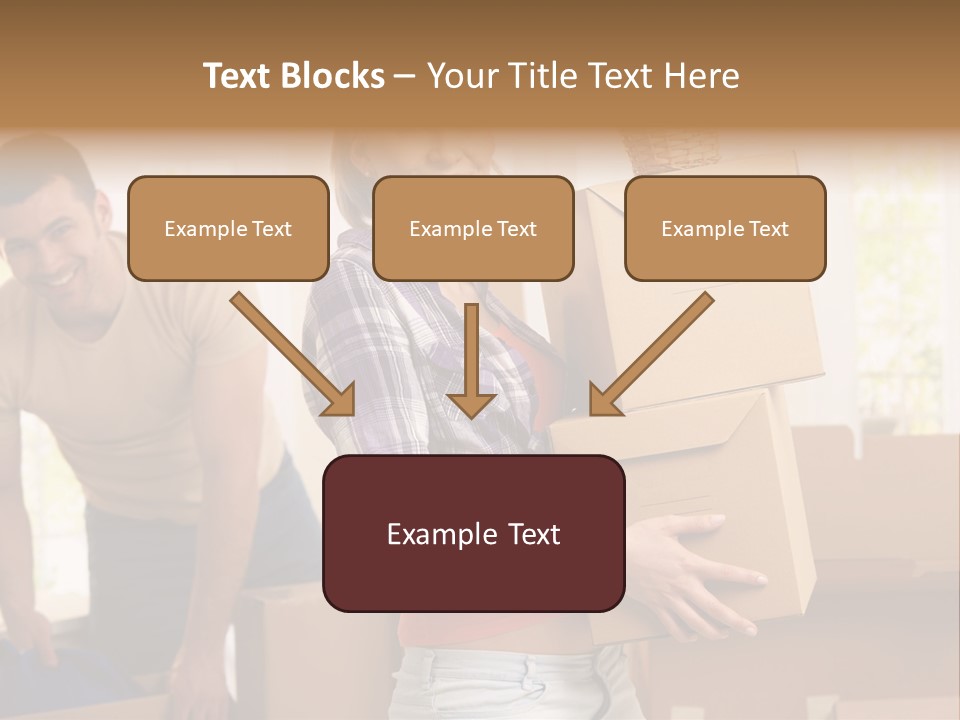 A Man And A Woman Carrying Boxes In A Room PowerPoint Template