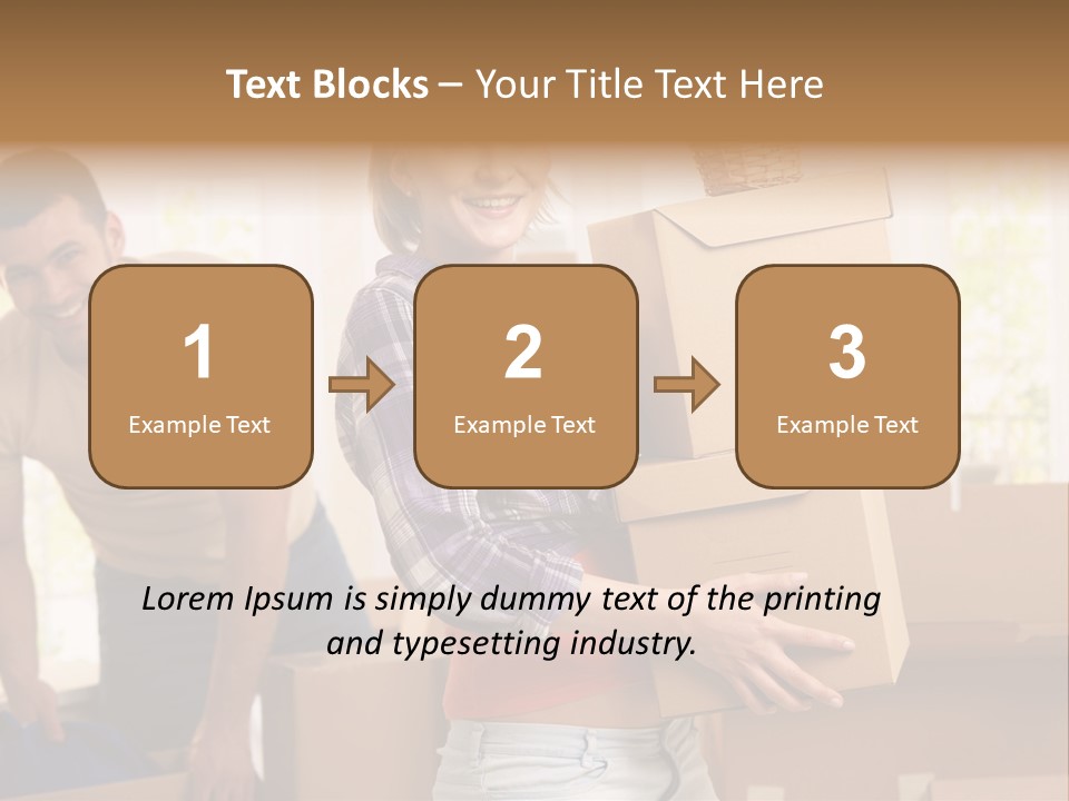 A Man And A Woman Carrying Boxes In A Room PowerPoint Template