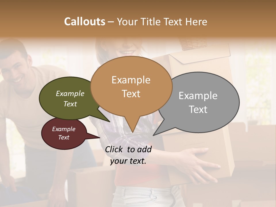 A Man And A Woman Carrying Boxes In A Room PowerPoint Template