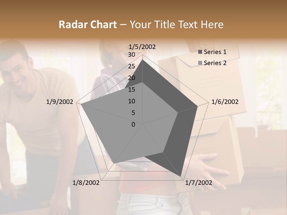 A Man And A Woman Carrying Boxes In A Room PowerPoint Template
