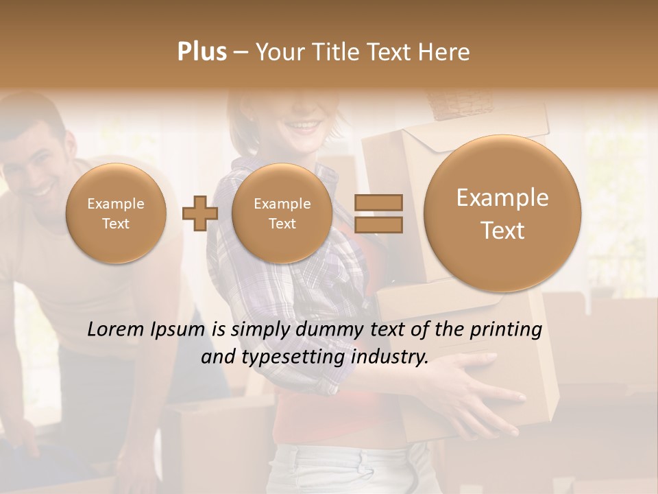 A Man And A Woman Carrying Boxes In A Room PowerPoint Template
