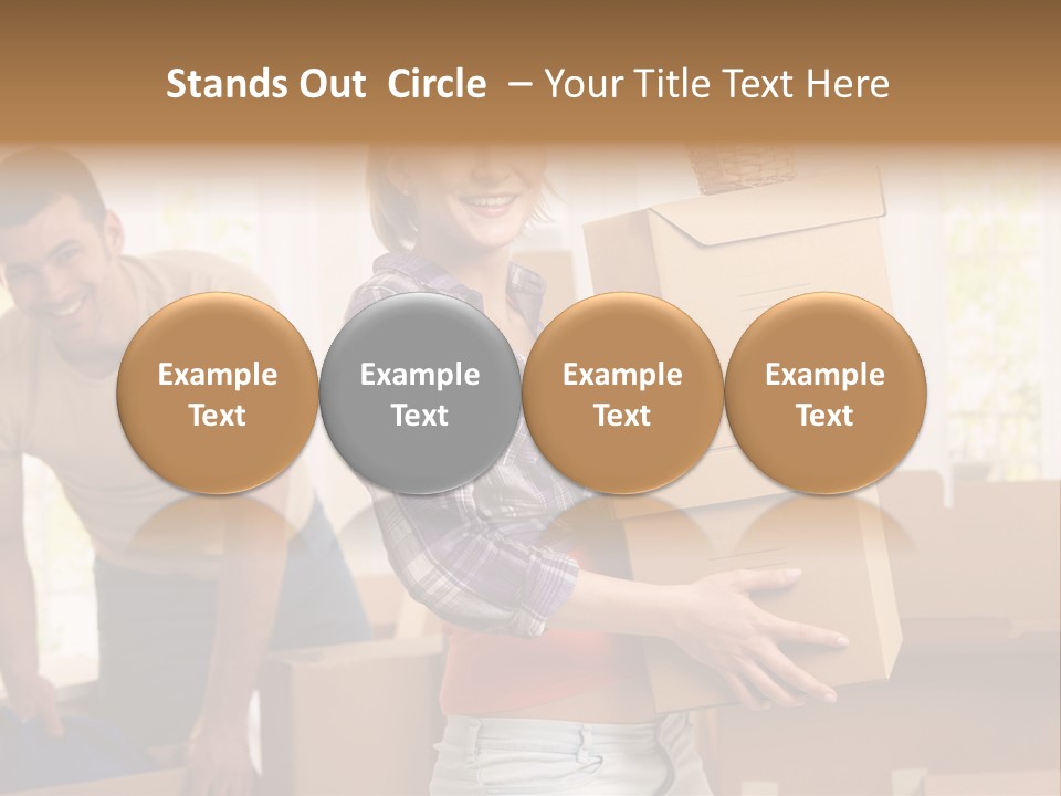 A Man And A Woman Carrying Boxes In A Room PowerPoint Template