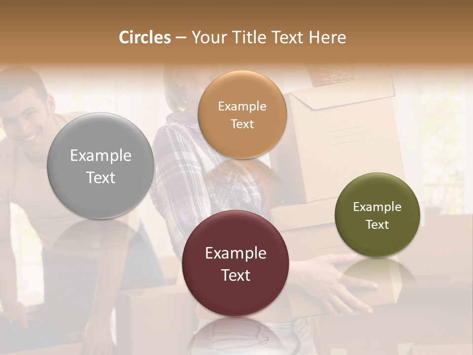 A Man And A Woman Carrying Boxes In A Room PowerPoint Template