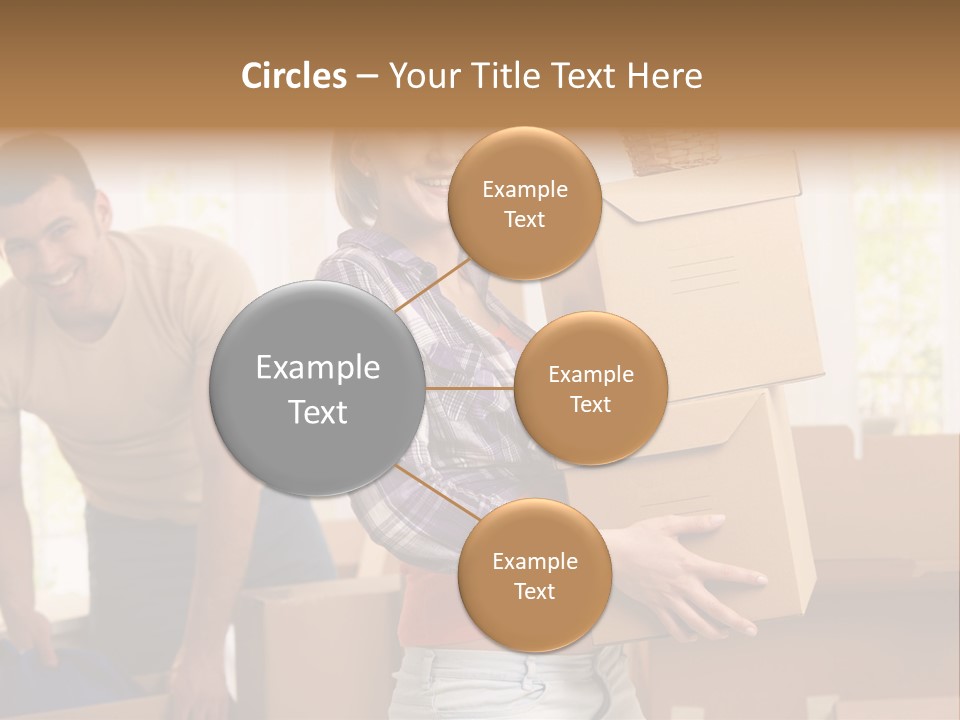 A Man And A Woman Carrying Boxes In A Room PowerPoint Template