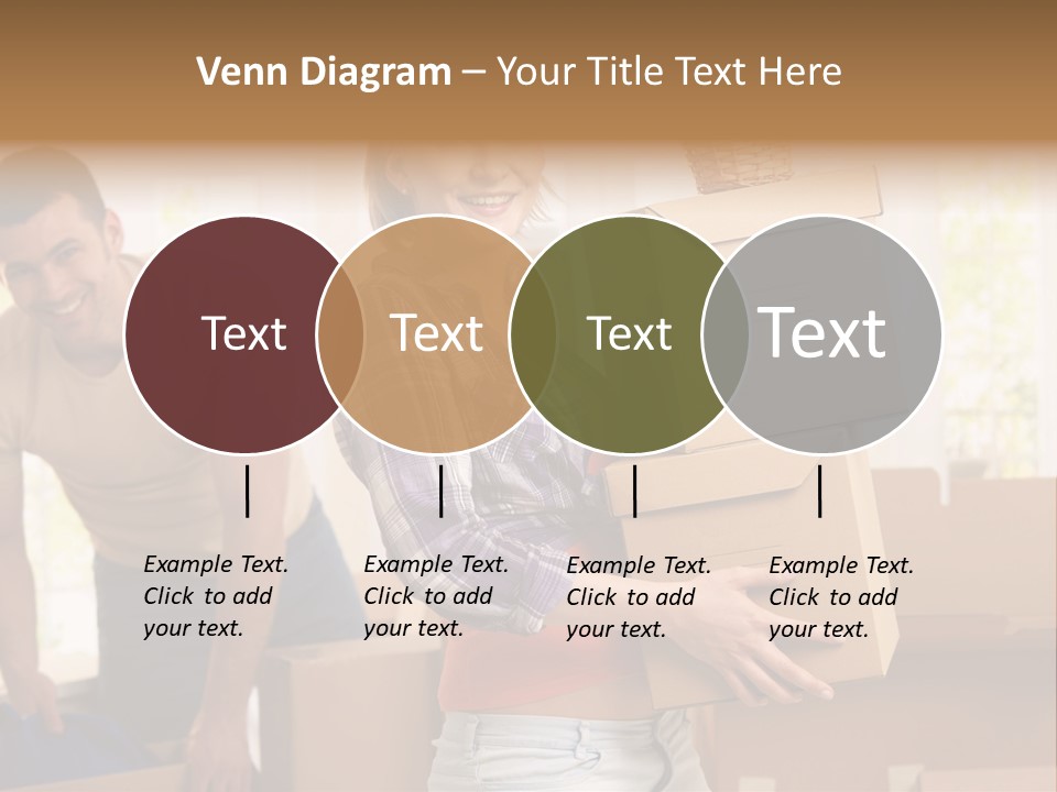 A Man And A Woman Carrying Boxes In A Room PowerPoint Template