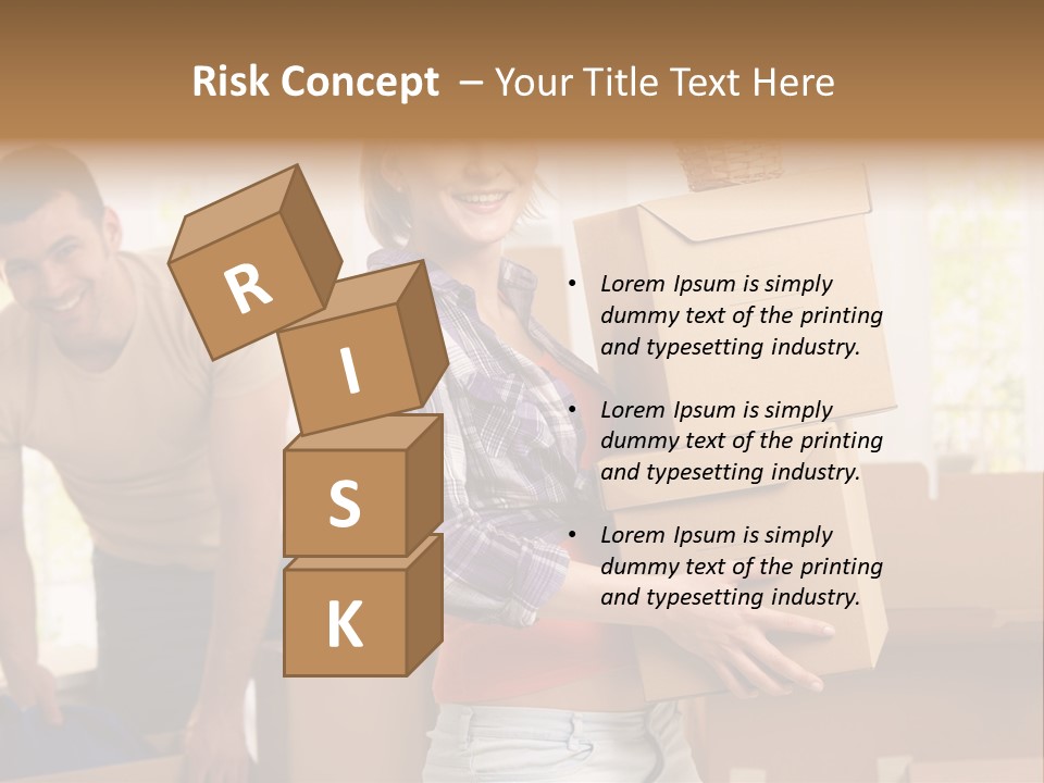 A Man And A Woman Carrying Boxes In A Room PowerPoint Template