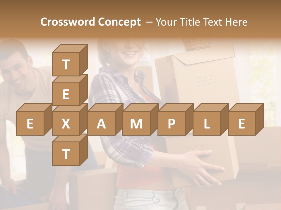 A Man And A Woman Carrying Boxes In A Room PowerPoint Template