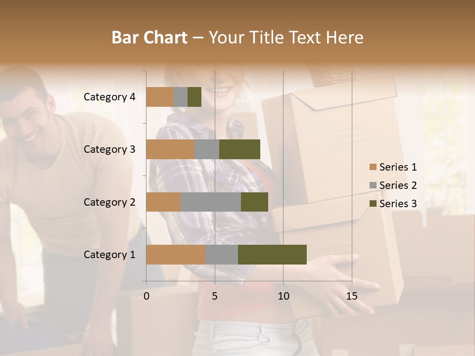 A Man And A Woman Carrying Boxes In A Room PowerPoint Template