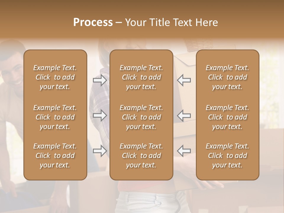 A Man And A Woman Carrying Boxes In A Room PowerPoint Template