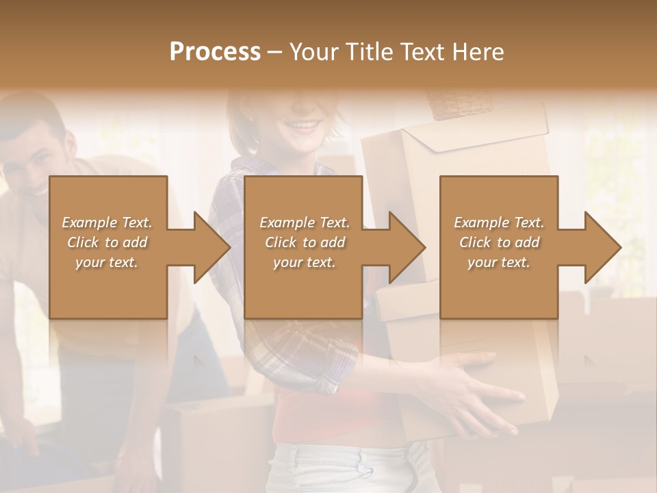 A Man And A Woman Carrying Boxes In A Room PowerPoint Template
